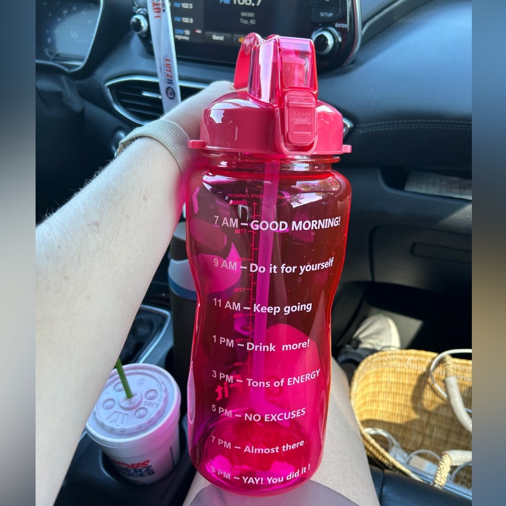 Motivational Pink Water Bottle